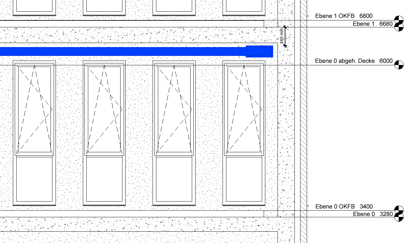Schnitt Konstruktionsebenen Linear Revit