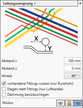 Leitungsversprung Linear Revit