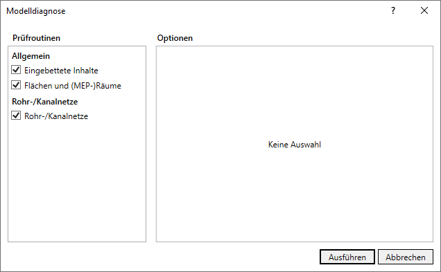 Dialog Modelldiagnose Linear Revit