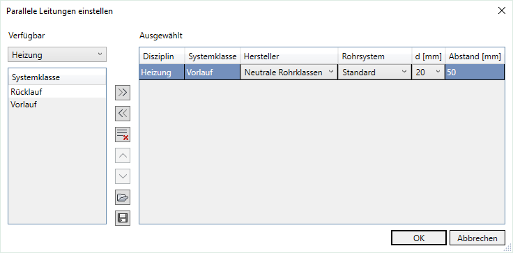Parallele Leitungen einstellen Linear Revit