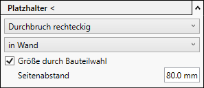 Menü Platzhalter Durchbruchsplanung Linear Revit