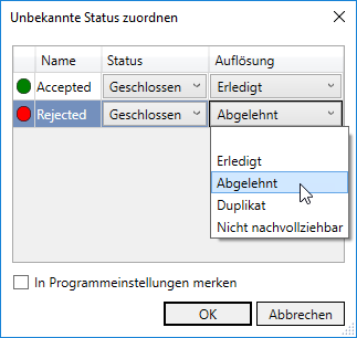 Unbekannte Status zuordnen Linear Revit