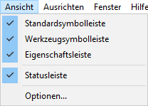 Menü Ansicht Linear Report Edit