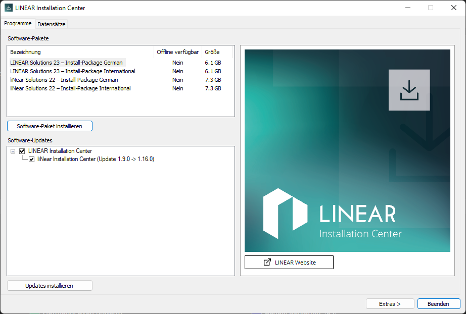 Programme Tab Linear Installation Center