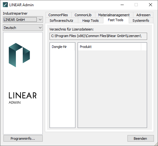Fast Tools Tab Linear Admin