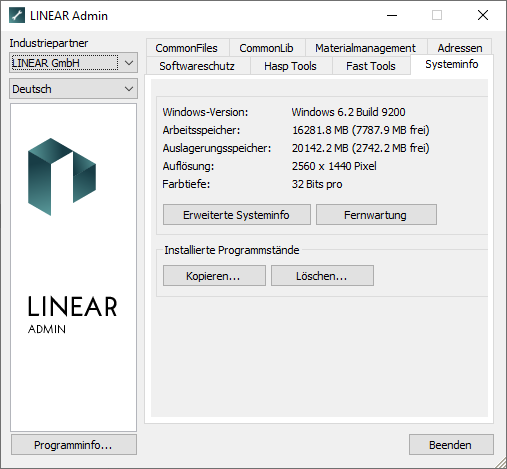 Systeminfo Linear Admin