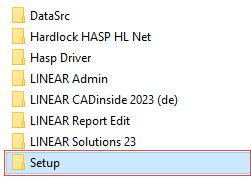 Installation Ordner Linear Admin