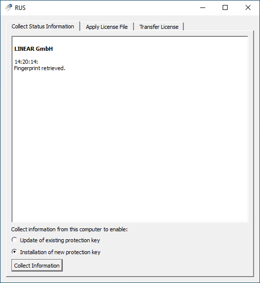 Status Informationen Linear Admin