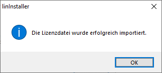 Hinweis Dialog linstaller