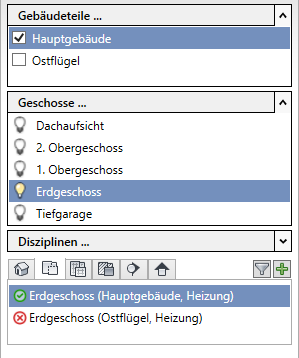 Projekt Tab Gebäudeteile Linear Revit