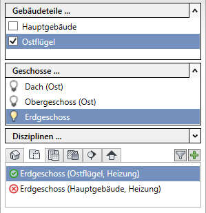 Projekt Tab Gebäudeteile Linear Revit