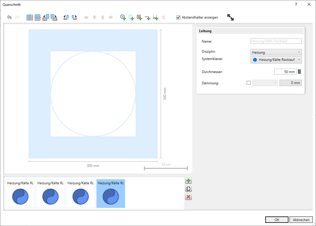 Querschnitt Dialog Linear Revit