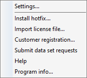 User Interface Context Menu Linear Installation Center