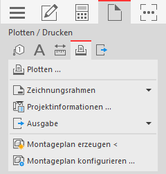 Befehlsgruppe "Plotten / Drucken" in den LINEAR Solutions für Autodesk AutoCAD