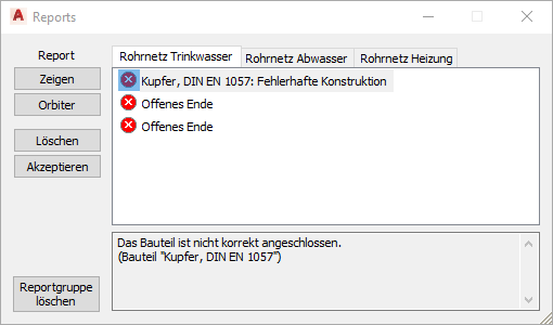 Dialog Reports Linear AutoCAD