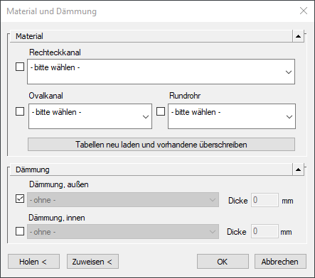 Material Dämmung Lüftung Linear AutoCAD
