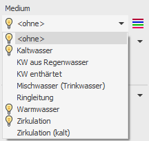 Dropdown-Liste Medium in den LINEAR Solutions für Autodesk AutoCAD