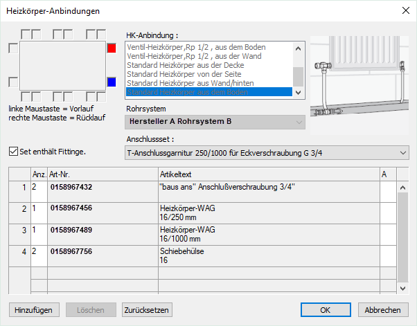 Heizkörper Zuweisung Linear Revit