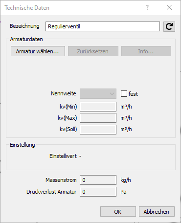 Technische Daten Regulierventil Linear Revit
