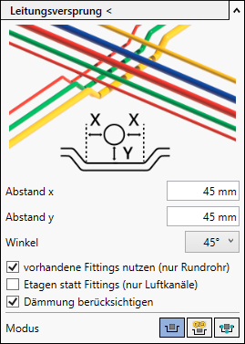 Leitungsversprung Linear Revit