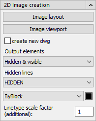 2D Image creation area in the LINEAR Solutions for Autodesk AutoCAD