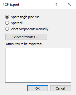 Dialog PCF Export Linear AutoCAD