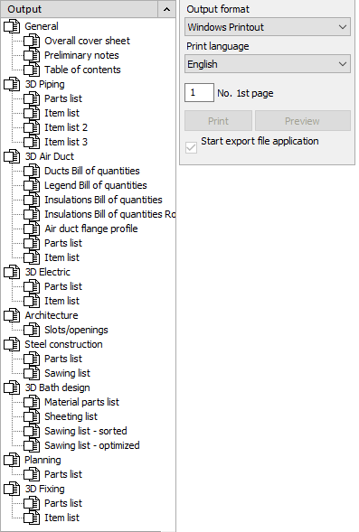 Output section Linear AutoCAD