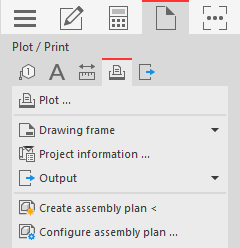 Command group “Plot/Print” in the LINEAR Solutions for Autodesk AutoCAD