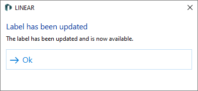 Notification when updating labels in the files created in LINEAR Solutions for Autodesk AutoCAD