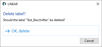 Query when deleting labels in the LINEAR Solutions for Autodesk AutoCAD