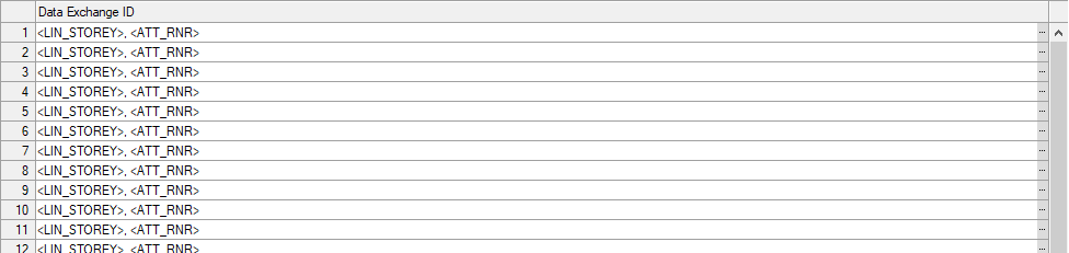 Image of the component list with the “Data Exchange ID” column in the component lists dialog of the for LINEAR Solutions Autodesk AutoCAD