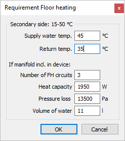 Dialog requirement panel heating Linear AutoCAD
