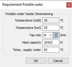 Dialog requirement Potable Water Linear AutoCAD