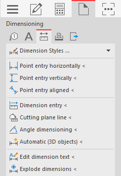 Command group Dimensioning in the LINEAR Solutions for Autodesk AutoCAD