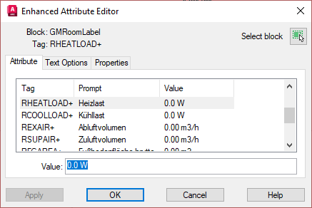 AutoCAD- dialog “Advanced attribute editor”