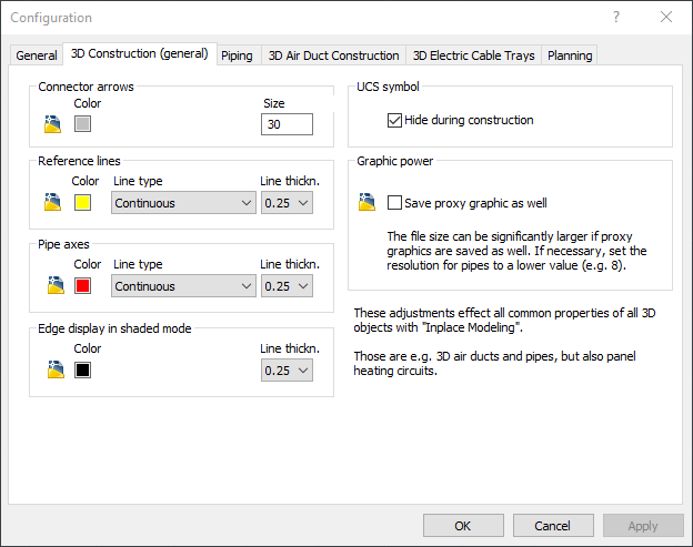 Dialog configuration Linear AutoCAD