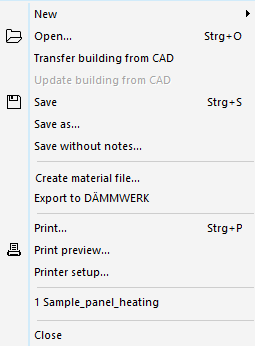 Menu file Linear Building
