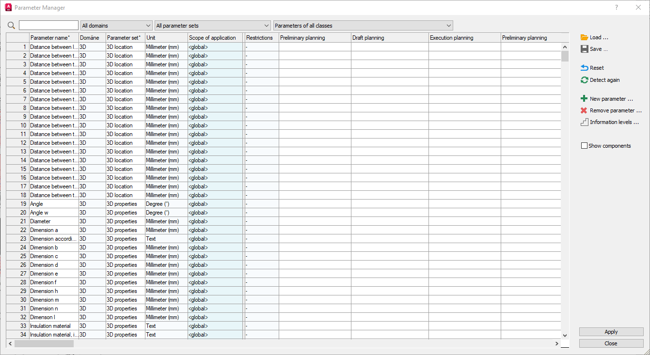 Dialog Parameter Management in the LINEAR Solutions for Autodesk AutoCAD