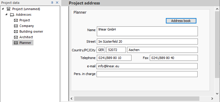 Dialog project address Linear Building