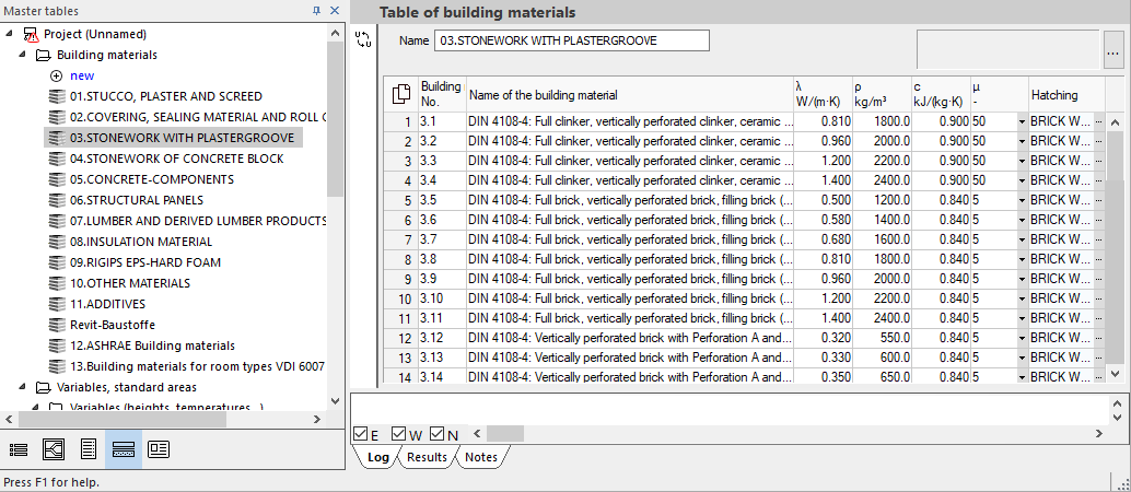 Table building materials Linear Building