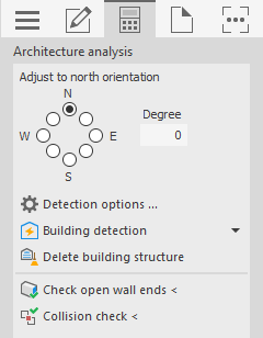 Analyse tab of the Architecture discipline in the LINEAR Solutions for Autodesk Control Board AutoCAD