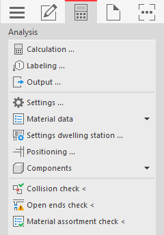 Analyse tab in the LINEAR Solutions for Autodesk control board AutoCAD
