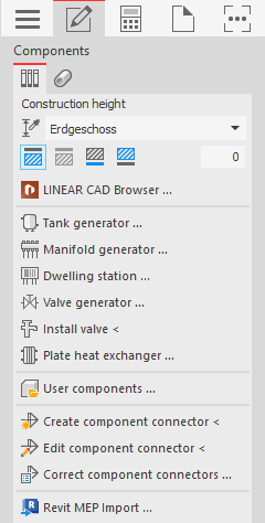 Generate tab in the LINEAR Solutions for Autodesk control board. AutoCAD