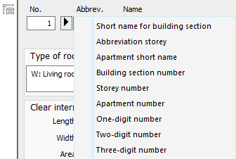 General data menu Linear Building