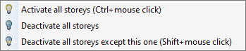 Context menu in storeys section in the LINEAR Solutions for Autodesk AutoCAD