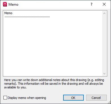 Memo dialog Linear AutoCAD