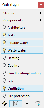 QuickLayer area in the LINEAR Solutions for Autodesk AutoCAD