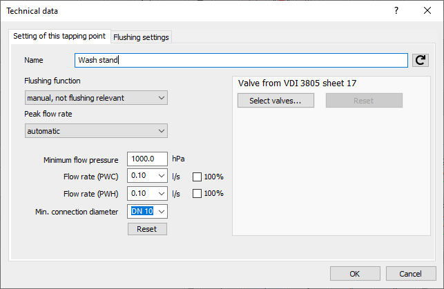 Potable Water Technical Data Linear AutoCAD scheme generator