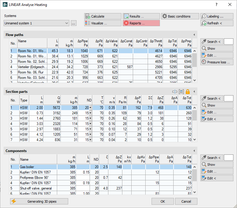Dialog calculation Linear