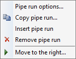 Context menu pipe run options Linear AutoCAD